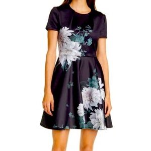 Black with white flowers